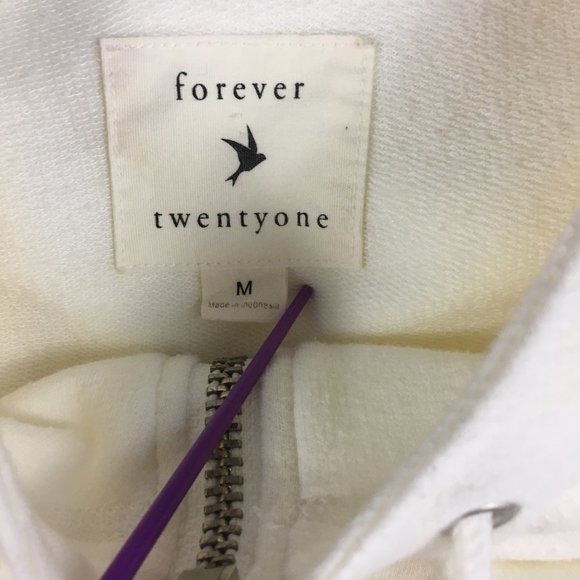 Forever Twenty One High Neck Hoodie Full Zip 3/4 Sleeves - Picture 7 of 12